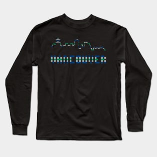 Hockey City Skyline of Vancouver in 2017 Team Colors Long Sleeve T-Shirt